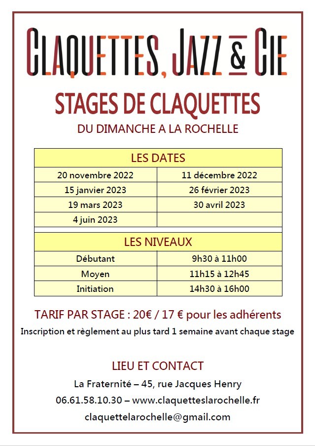 Stages dimanche saison 2022 2023